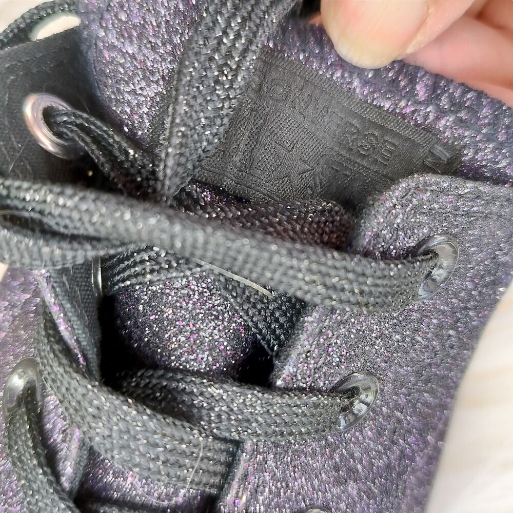 5159)Converse All Star Chuck Taylor Purple Low Top Glitter  Shoes Unisex W10/US8 - Picture 6 of 9